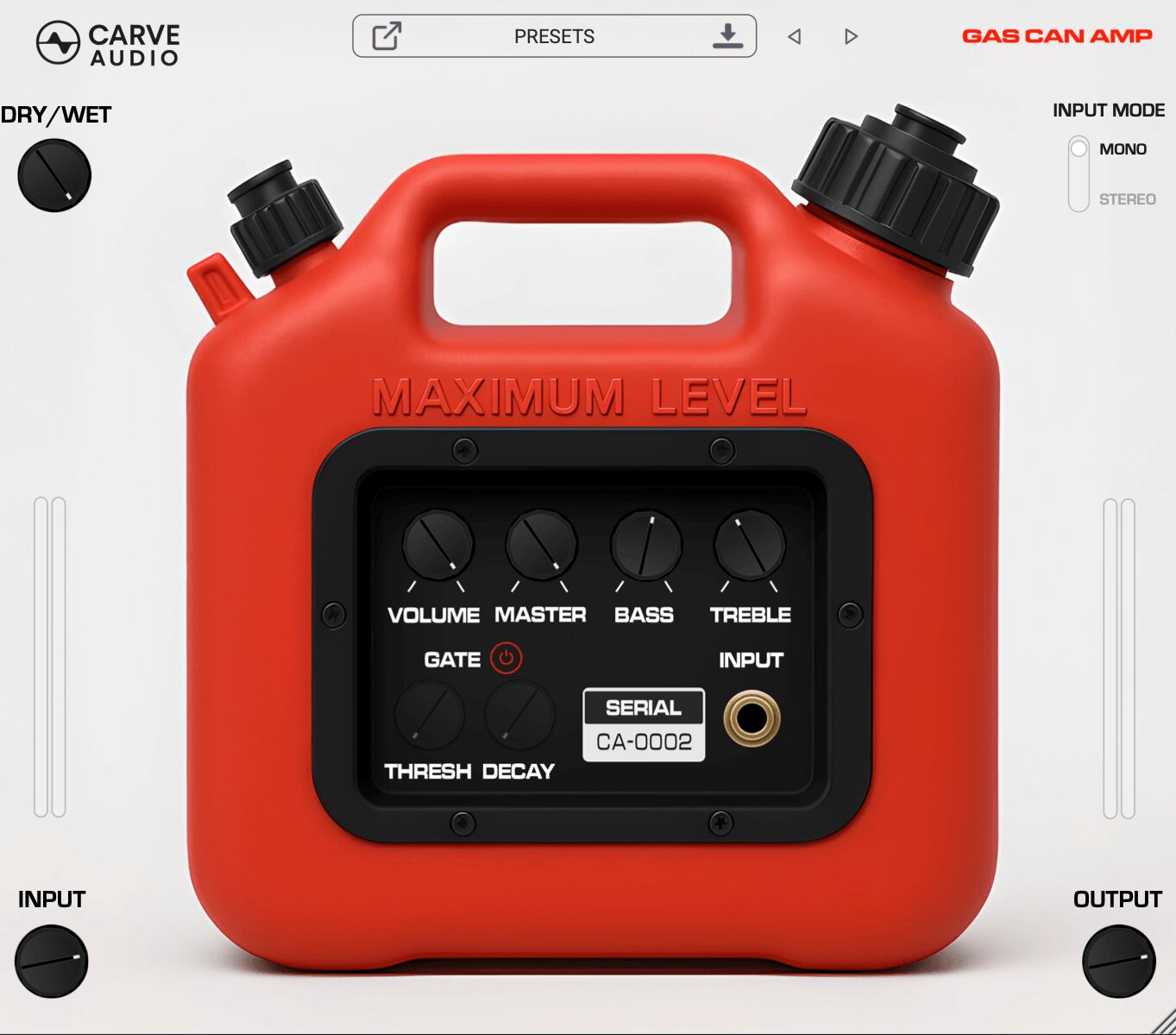 Carve Audio, audio plugin, Gas Can Amp, Guitar amp, the can